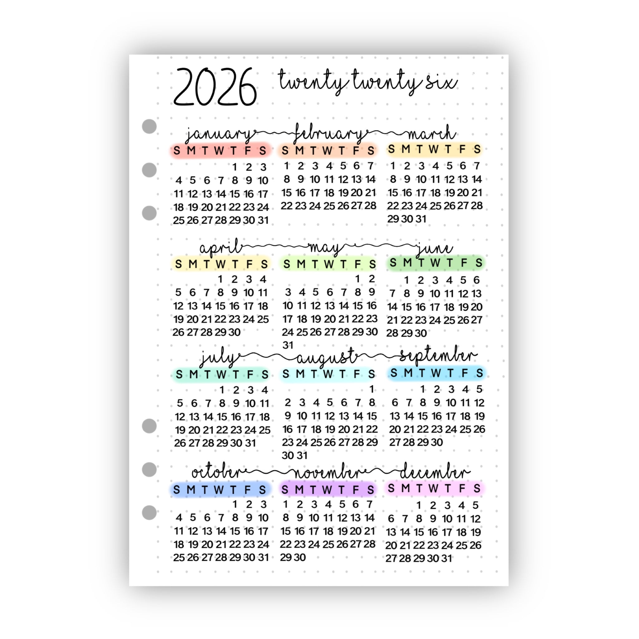 2026 Calendar