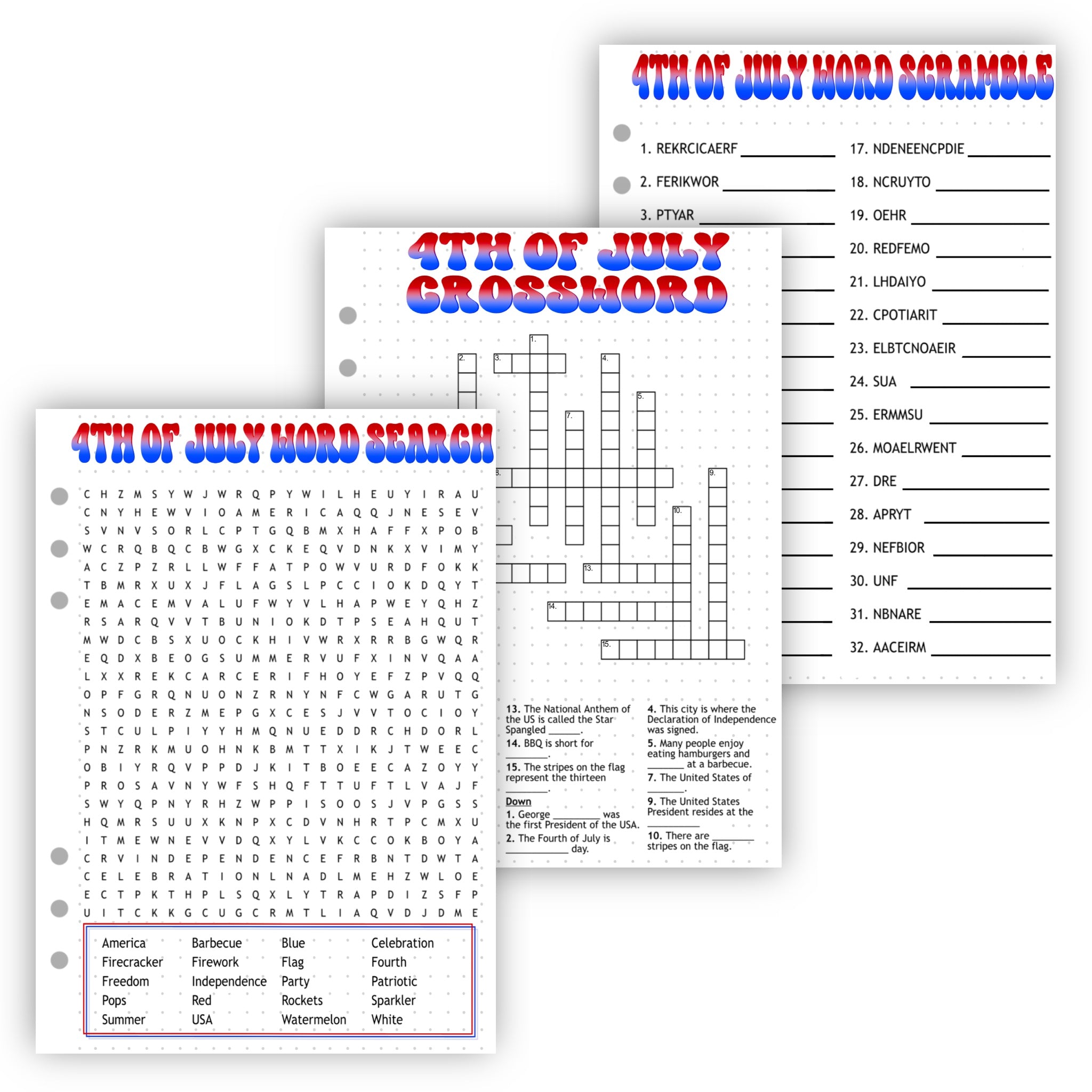 Patriotic Activity Pages